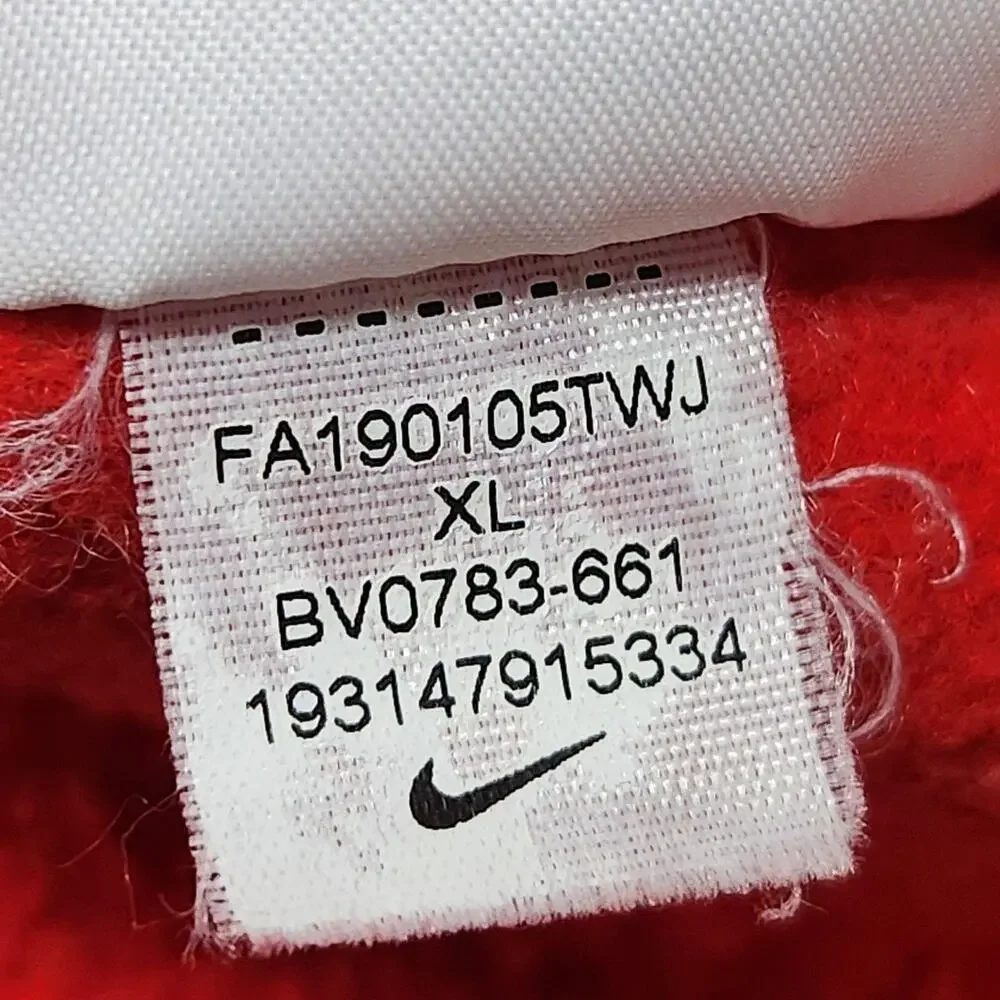 Nike Logo Hoodie Boys XL Red Pullover Fleece Kangaroo Pocket BV0783-661
